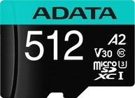 ADATA 512 GB MicroSDXC UHS-I U3 V30S A2 R/W: 100/80 MB/s