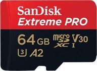 MicroSDXC Extreme Pro 64GB 200MB/s A2 C10 V30 UHS-I